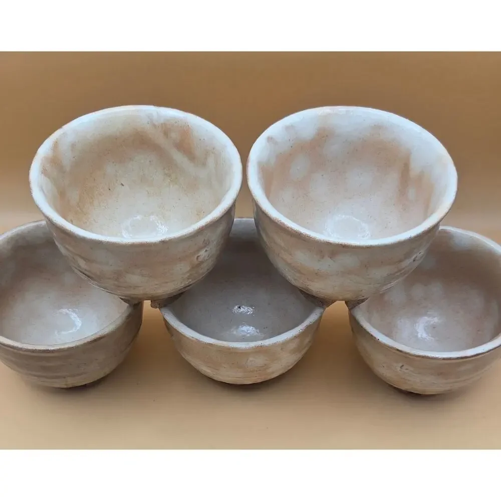 Hagi- Yaki Chawan Japanese Tea/Matcha/Coffee Bowl Cups Set of 5